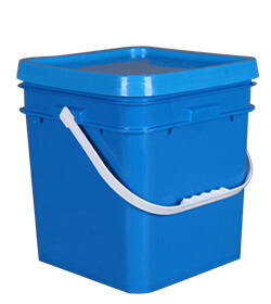蓝色方形塑料漆桶